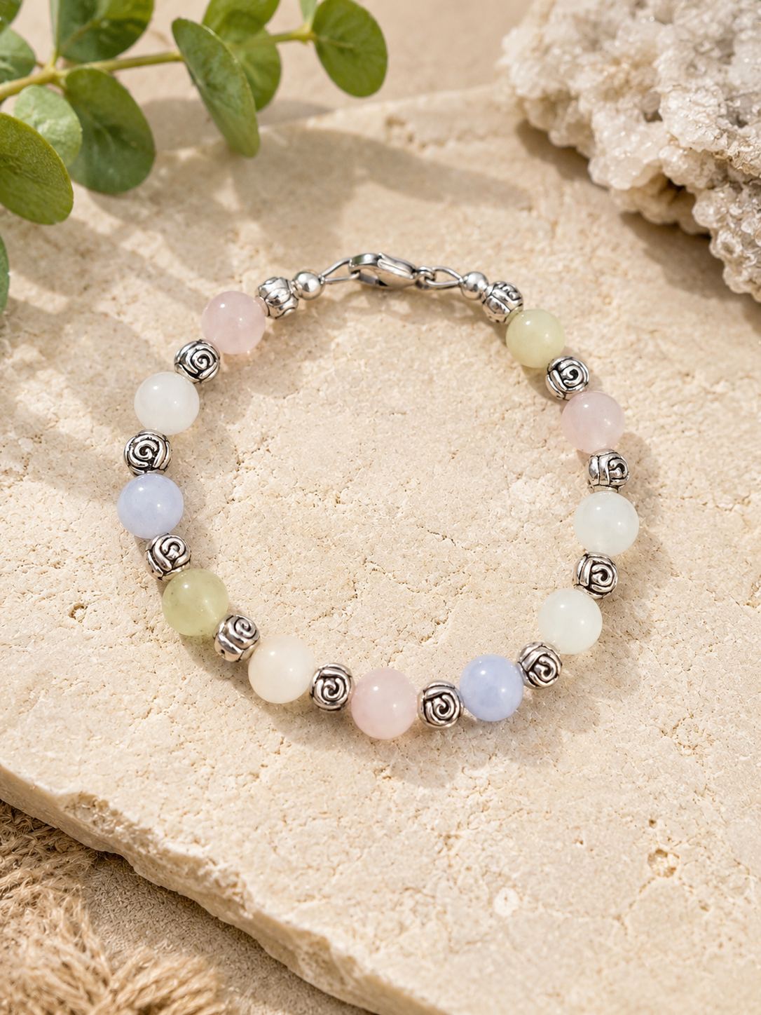Natural Morganite Pastel Harmony Bracelet - Size 7