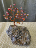 Pink Glass Bead Copper Tree – Handcrafted Decorative Art