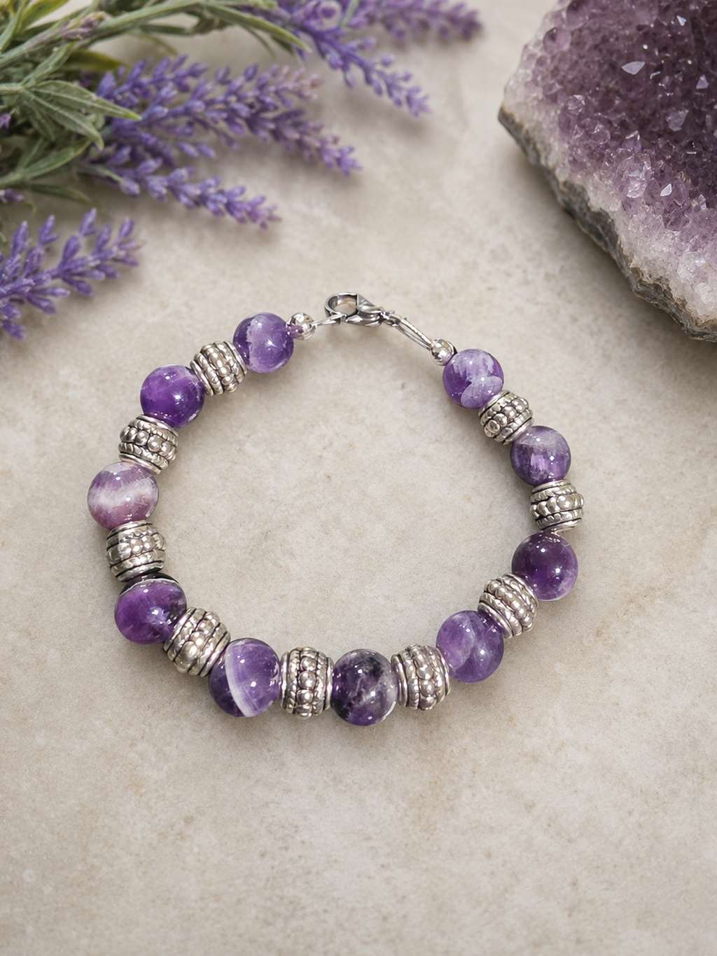 Harmony Chevron Amethyst Bracelet - Size 6.5
