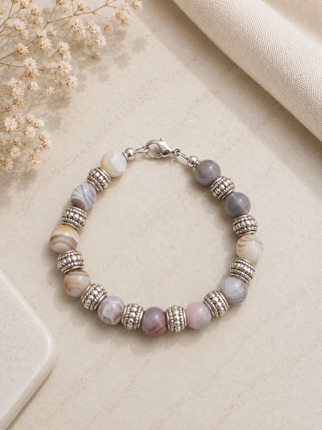 ✨ Earth’s Palette — Botswana Agate Bracelet ✨ Size 7
