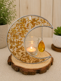 Golden Crescent Moon Candle Holder