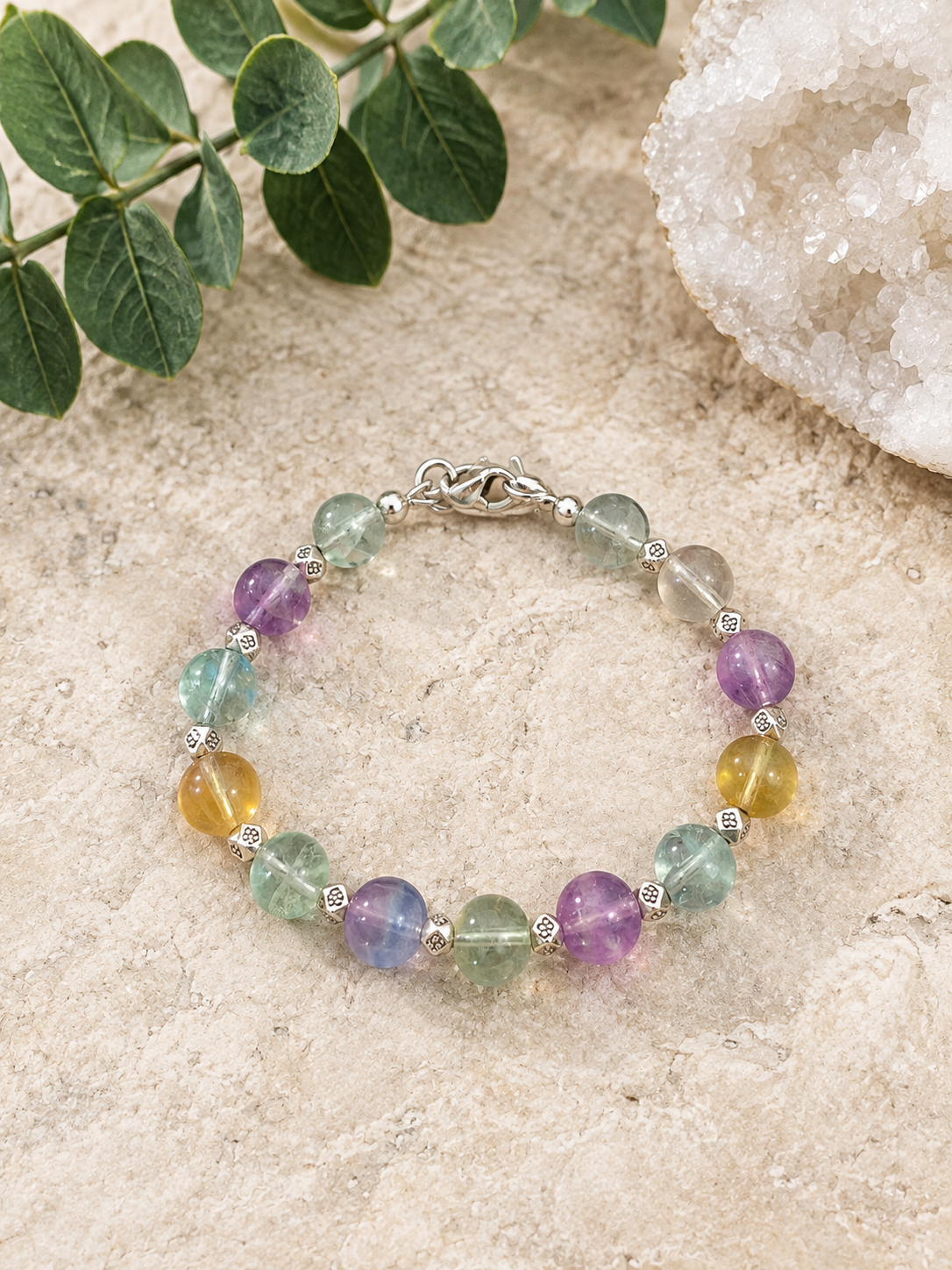 Rainbow Fluorite Harmony Bracelet - Size 7