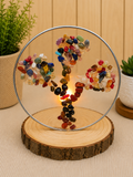 🌿 Tree of Many Stones — Natural Gemstone Resin Candle Display