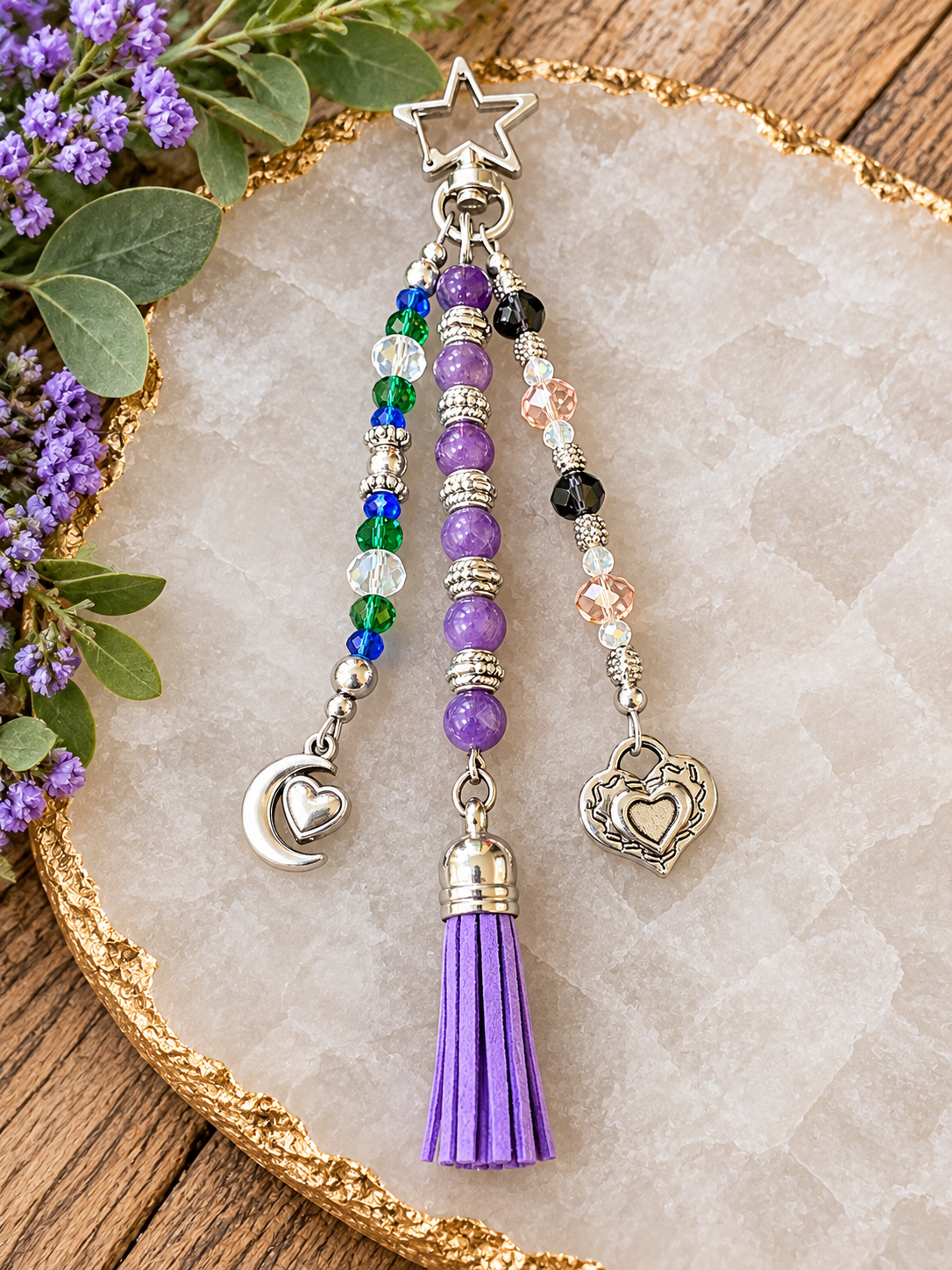 Amethyst Purse Bag Charm