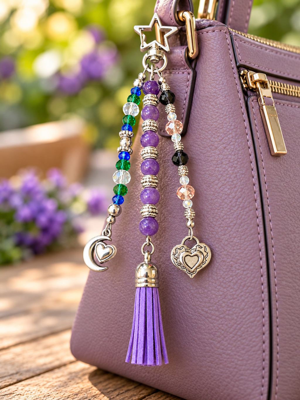 Amethyst Purse Bag Charm