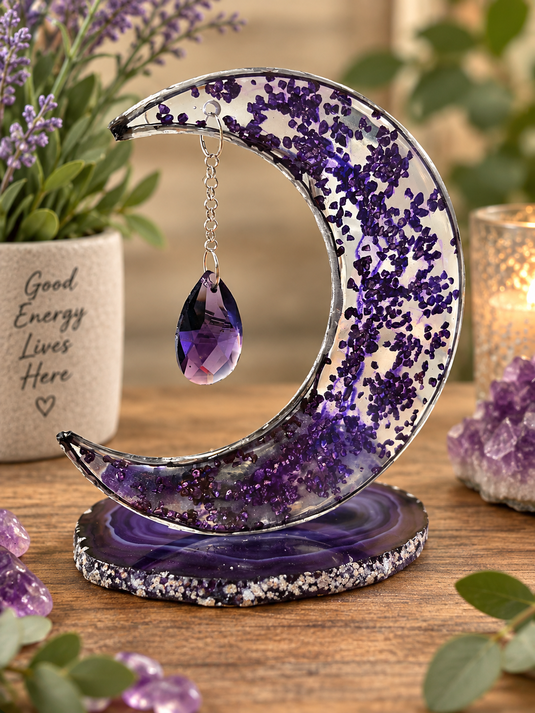 Amethyst Moonlight Candle Holder