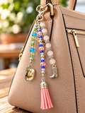Rose Quartz Bag Purse Charm
