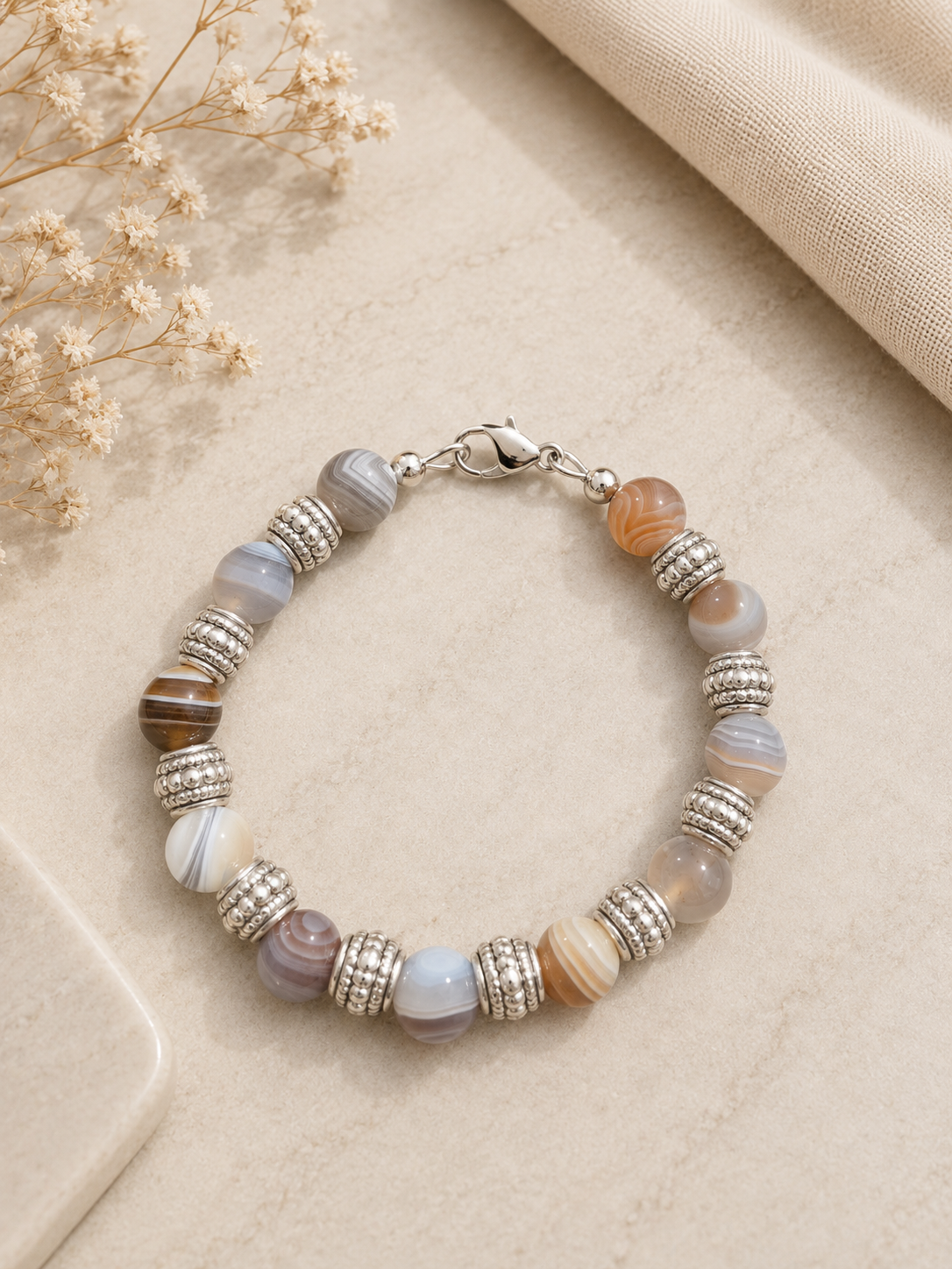 ✨ Earth’s Palette — Botswana Agate Bracelet ✨ Size 7