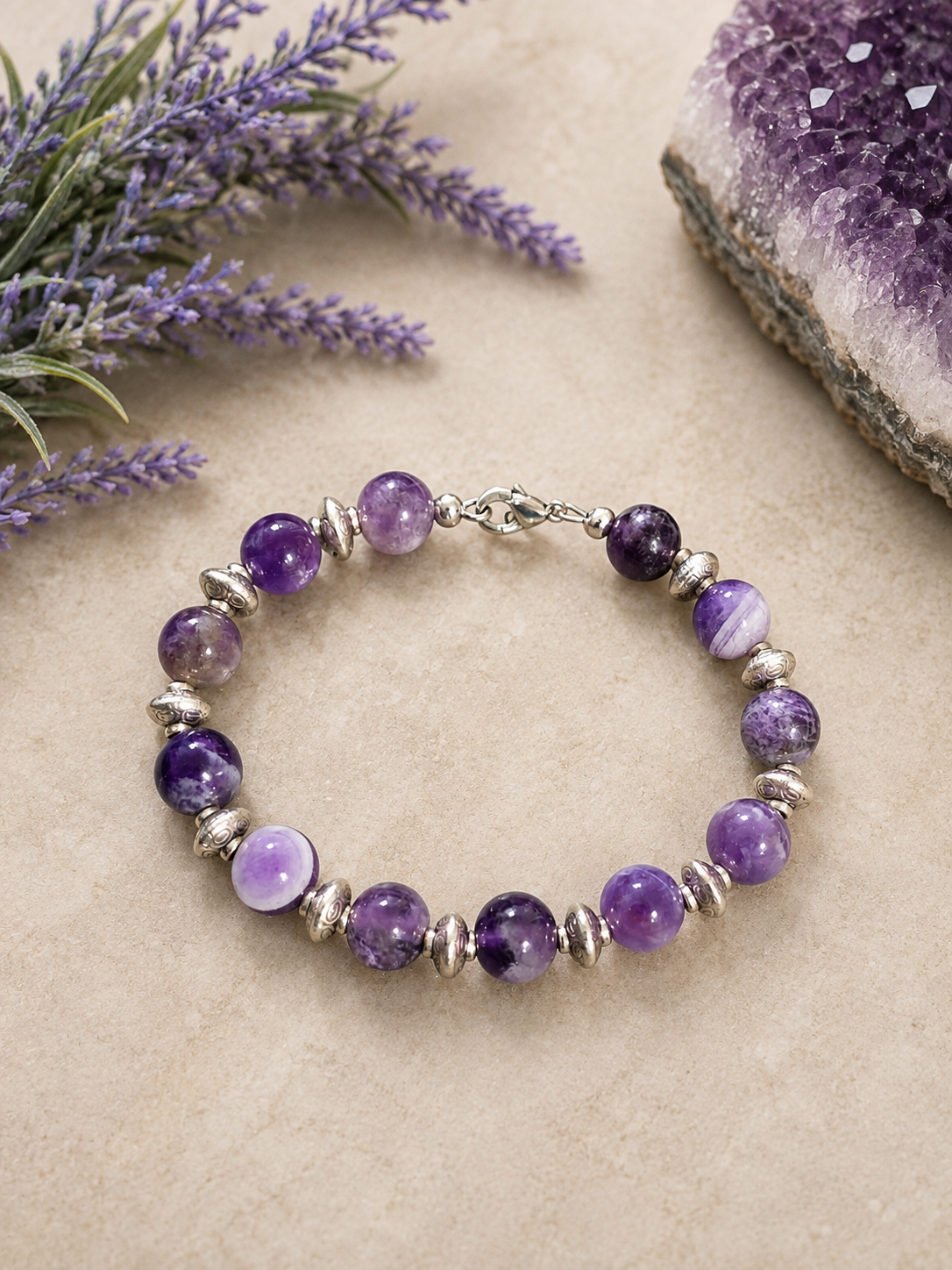 Harmony Chevron Amethyst Bracelet - Size 7